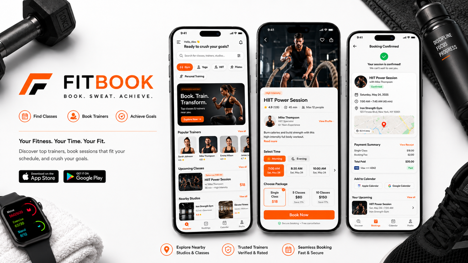 Fitness Booking Mobile App large banner